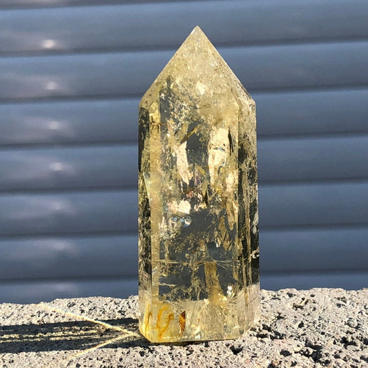 Natural Citrine Crystal Obelisk Wand Point Healing * - MoonlightMysticVibes.com