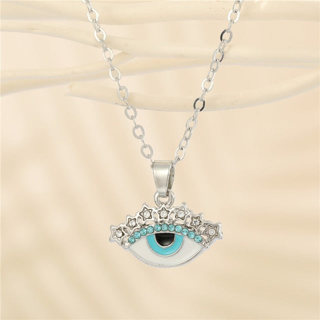 Crystal Turkish Evil Eye Necklace * - MoonlightMysticVibes.com