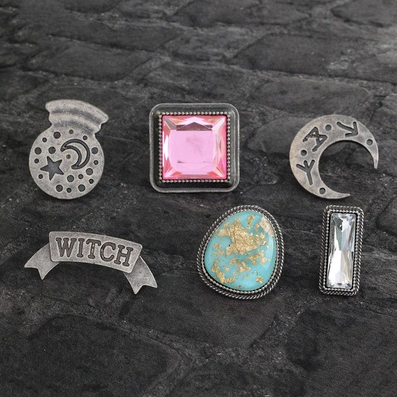 6PCS/SET Witch badges - MoonlightMysticVibes.com