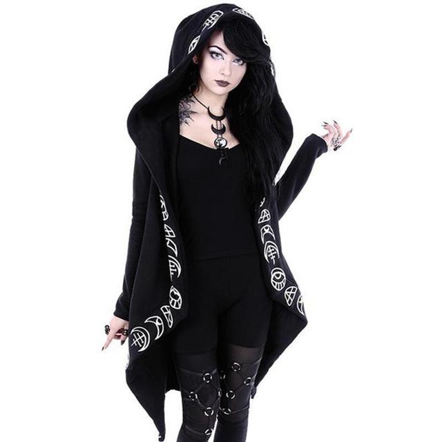 Gothic Punk Black Long Women Hoodies * - MoonlightMysticVibes.com