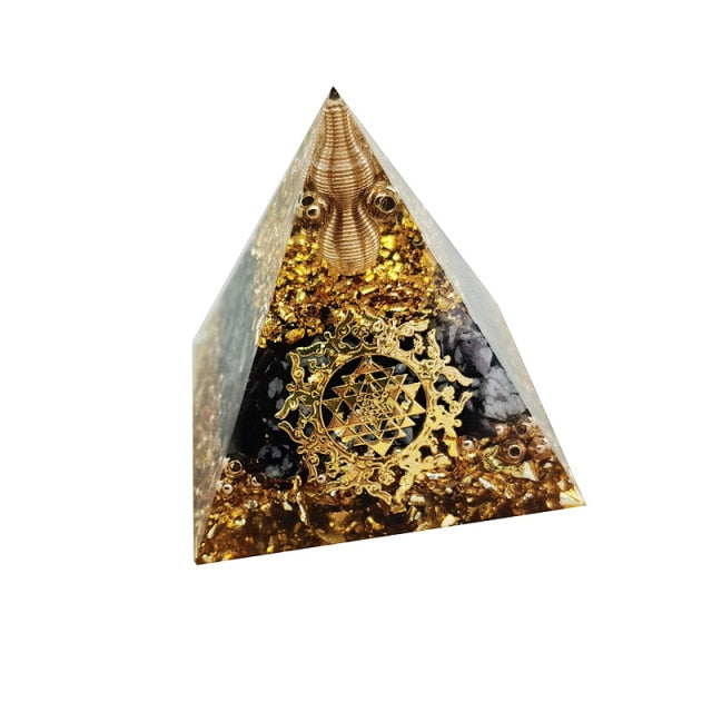 Tree of Life Orgonite Pyramid Mold Amethyst Peridot Healing Crystal - MoonlightMysticVibes.com