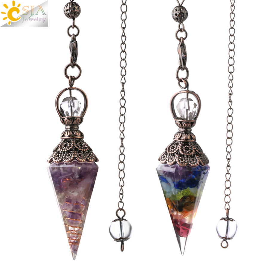 Chakra Healing Pendulum Crystals - MoonlightMysticVibes.com