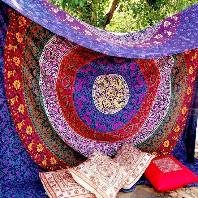Colorful Mandala Tapestry - MoonlightMysticVibes.com