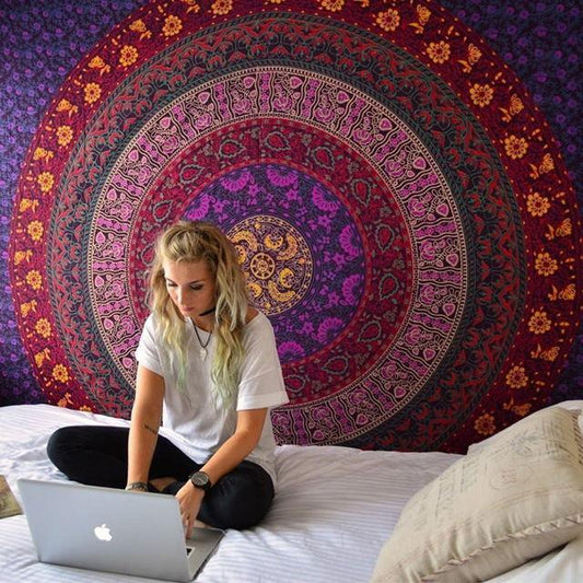 Colorful Mandala Tapestry - MoonlightMysticVibes.com