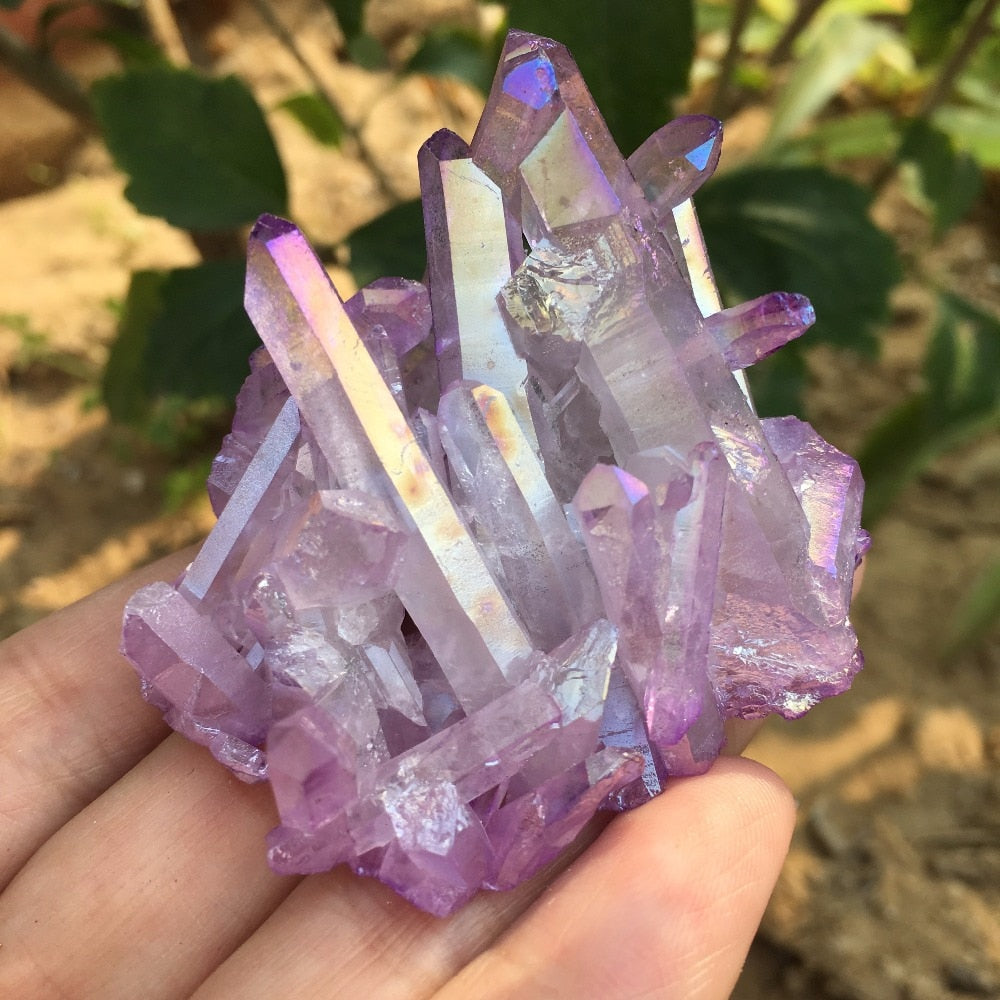 43g Purple Flame Aura Quartz Crystal * - MoonlightMysticVibes.com