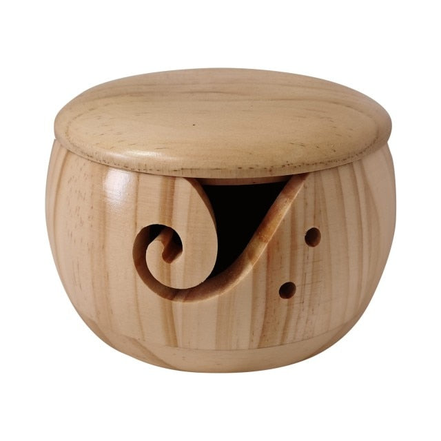 Natural Wooden Yarn Bowl * - MoonlightMysticVibes.com